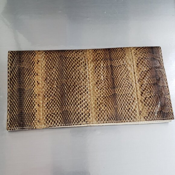 Vintage bifold checkbook lightweight Genuine Snakeskin wallet - Picture 7 of 9